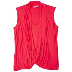 Cha Cha Vente Plus Solid Front Wrap Sleeveless Top