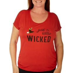 Plus Just A Little Wicked Print Ruching T-Shirt