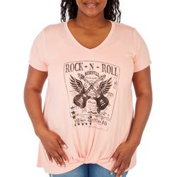 Plus Rock N Roll Knot Front Short Sleeve Tee