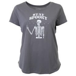 Plus Short Sleeve Stay Spooky Halloween Tee Shirt