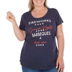 Adiva Plus Americana Fireworks Barbeques Short Sleeve Tee