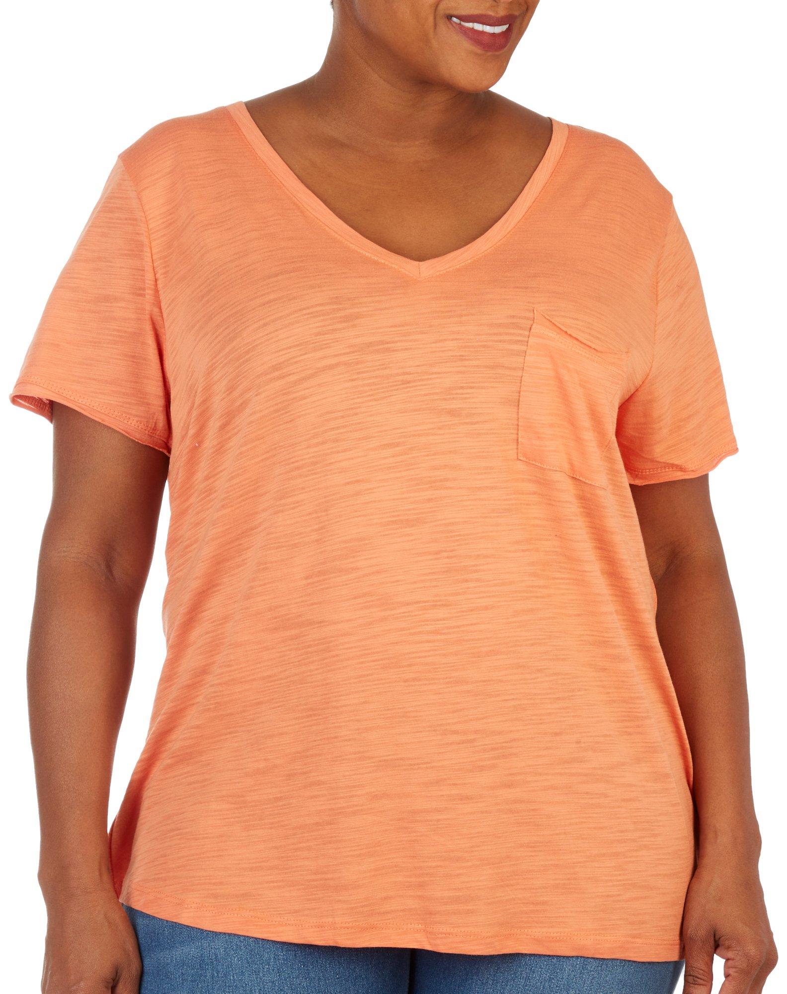 Plus Chest Pocket Short Sleeve Top