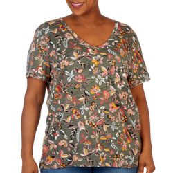 Dept 222 Plus Luxey Wildflower V-Neck Pocket T-Shirt