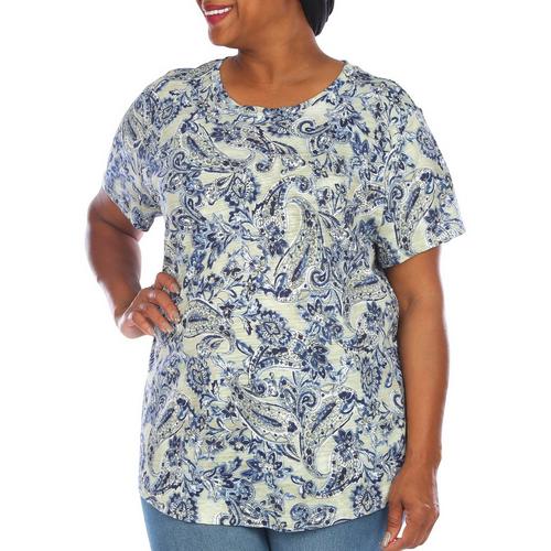 Blue Sol Plus Paisley Luxey Short Sleeve Tee