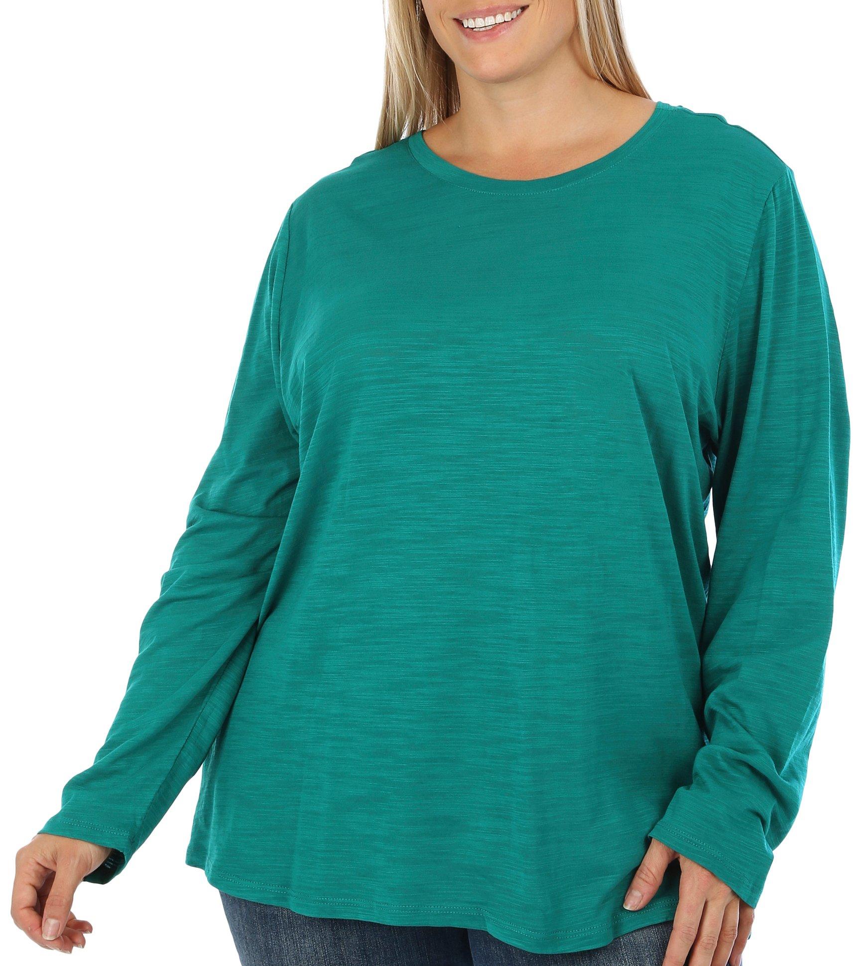 Plus Solid Long Sleeve T-Shirt