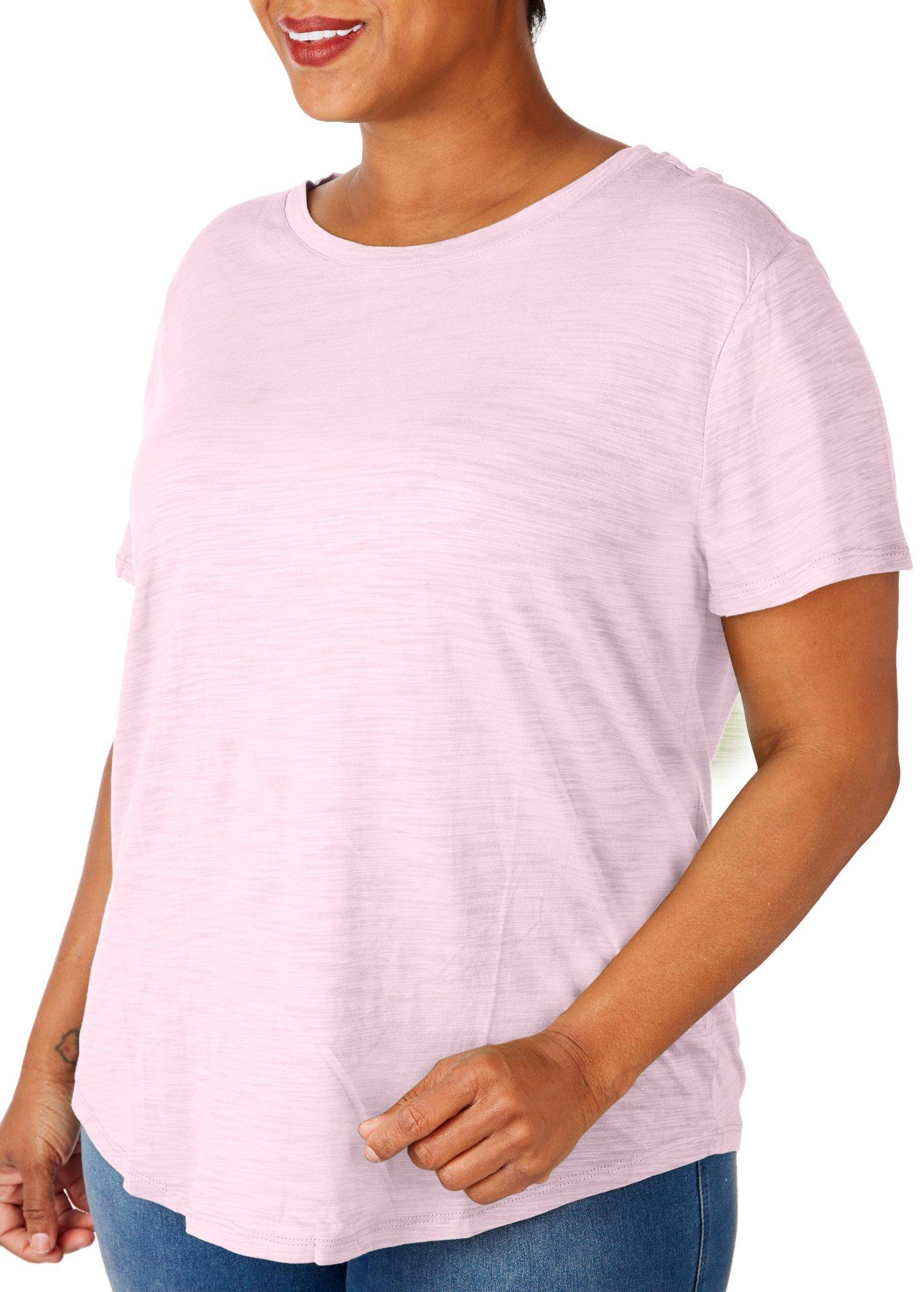 Plus Luxey Solid Short Sleeve T-Shirt