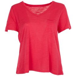 Dept 222 Plus Luxey Solid V Neck Short Sleeve T-Shirt