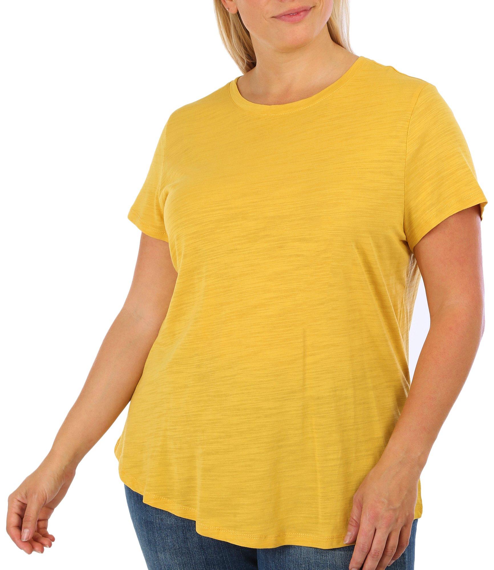 Plus Solid Round Hem T-Shirt