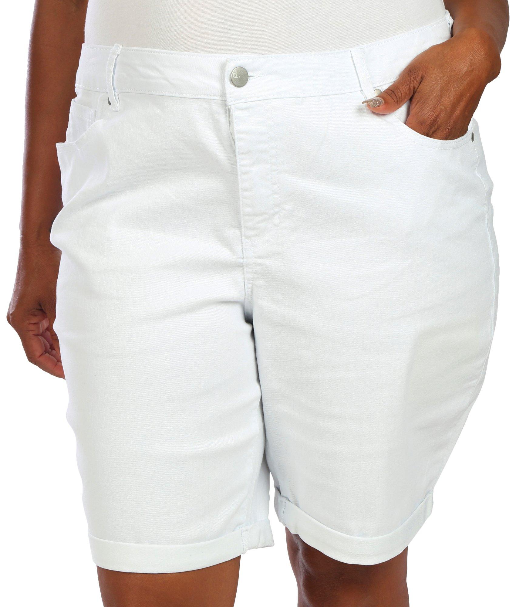 D. Jeans Plus Solid Cuffed Bermuda Shorts