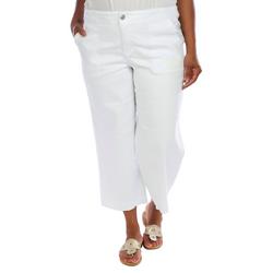 Plus Twill Comfort Fit Wide Leg Ankle Pant
