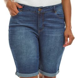 D. Jeans Plus Denim Recycled Cuffed Bermuda Shorts