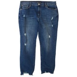 Nanette Lepore Plus Belle High Rise Distressed Ankle Jeans