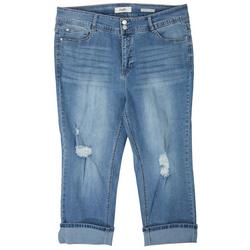Jeans Plus Curvey Distressed Cropped Capris