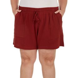 Royalty By YMI Plus Womens Solid Cotton Pocket Shorts
