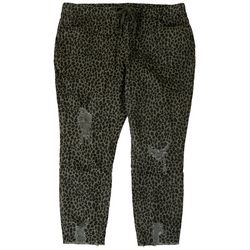 Royalty by YMI Plus Leopard Twill Jogger Jeans