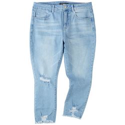 Royalty By YMI Plus High Rise Slim Straight Distressed Jeans