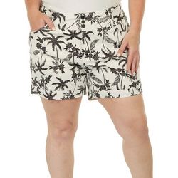 Plus 5 in. Tropical Three Button Shorts