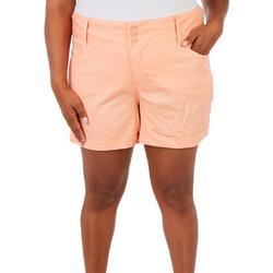 Plus 3 Buttons Stretch Solid Shorts