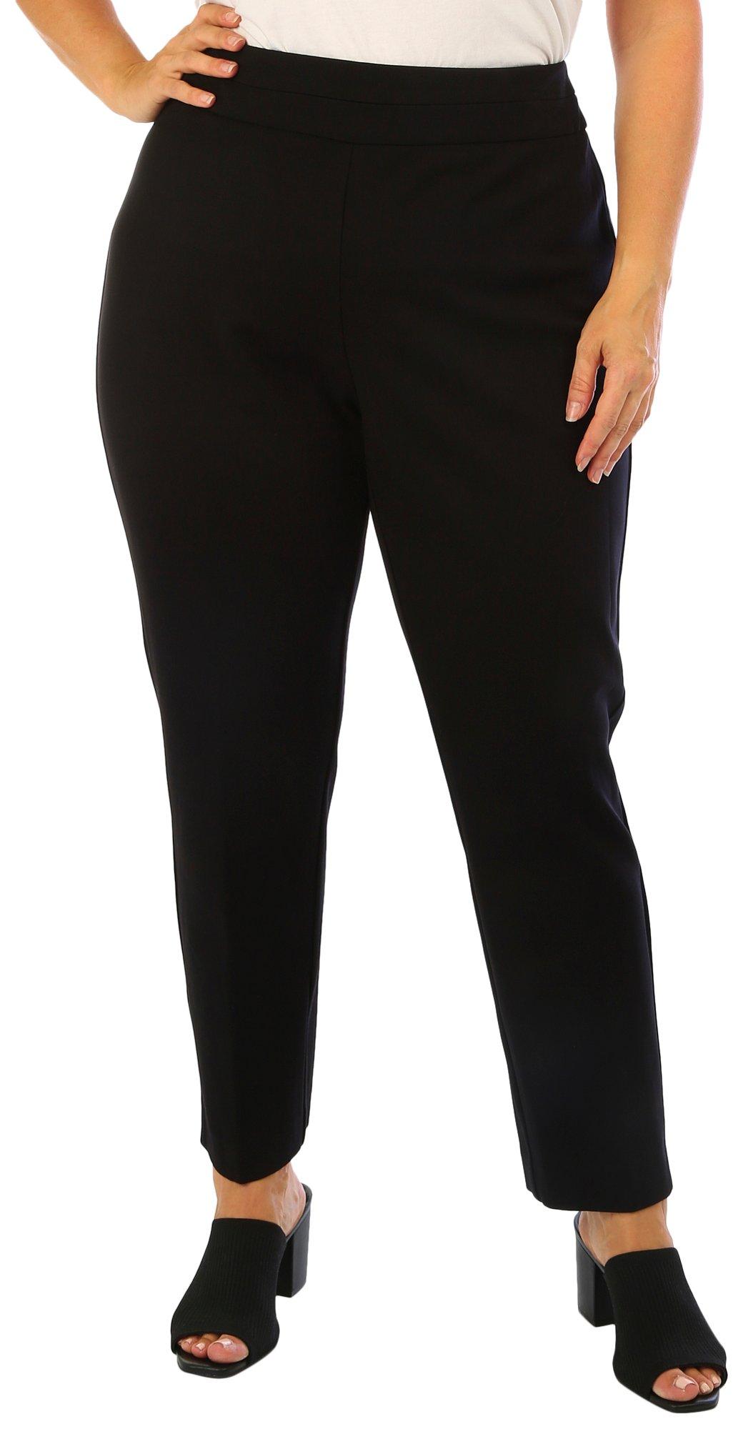Khakis & Co Womens Suave Solid Tummy Control Capris Small Black at   Women's Clothing store