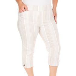 Plus 20in. Striped Pull On Capris