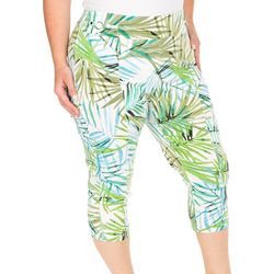 Plus 20in. Palm Leaf Pull On Capris