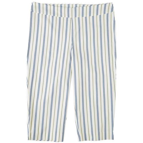 Counterparts Plus Striped Pull-On Print Capris