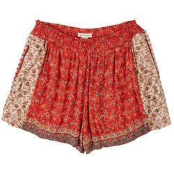Sky And Sand Plus Print Smocked Shorts