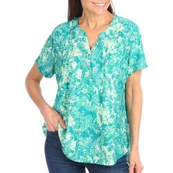 Womens Abstract Print Short Sleeve Top