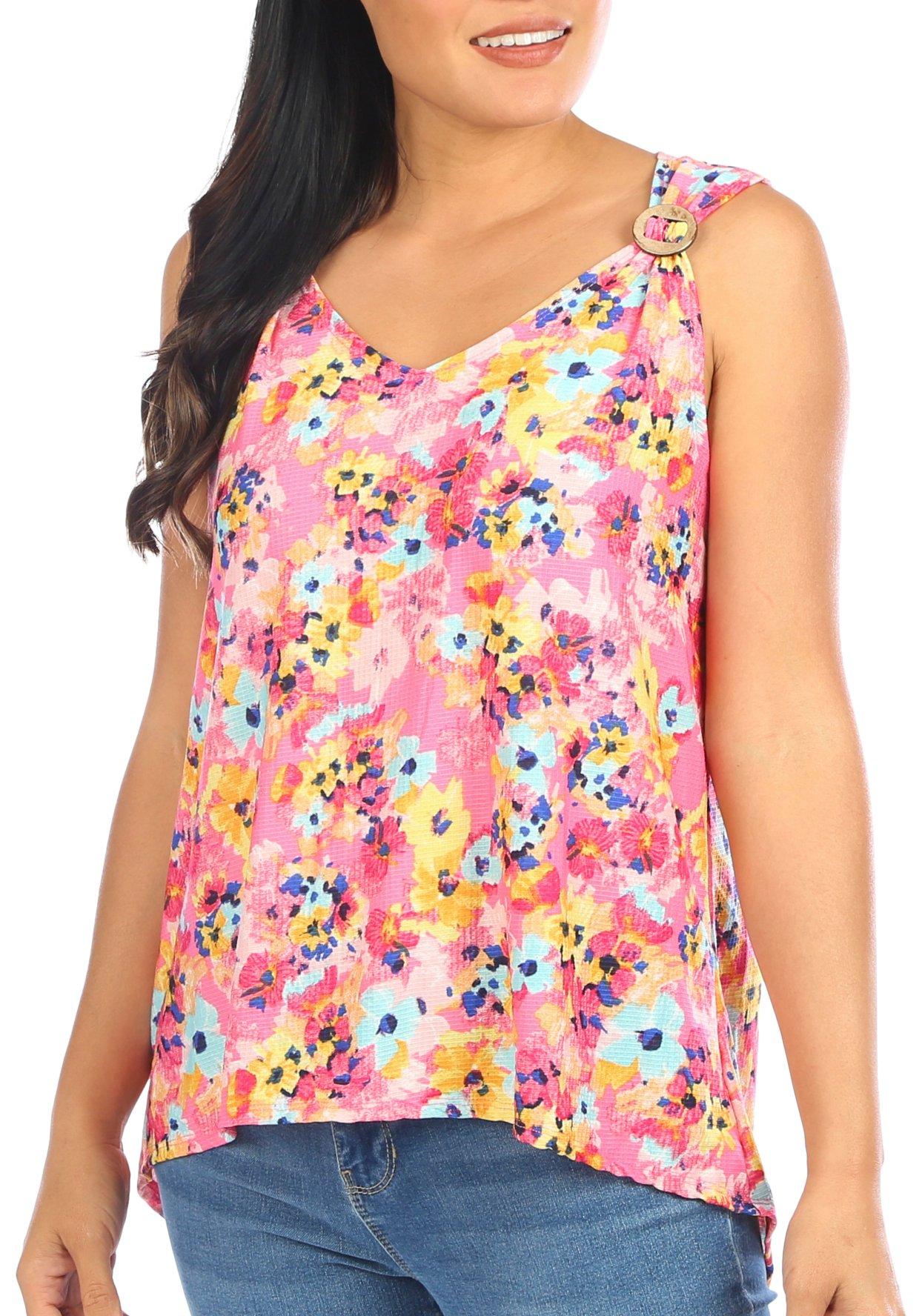 Juniper + Lime Womens Floral Coconut Ring Sleeveless