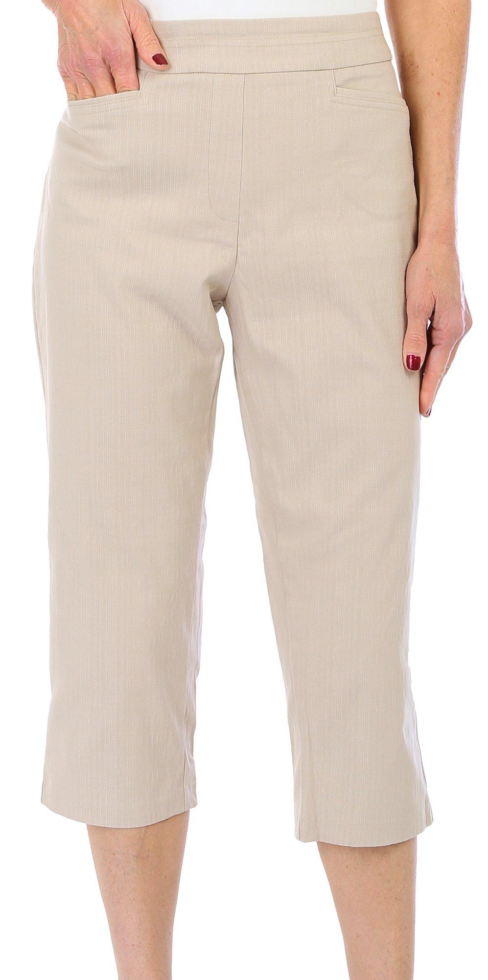 Jenna Rose Womens Solid Pull On Capris