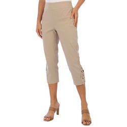 Juniper + Lime Womens 22 in. Solid Lace Capris