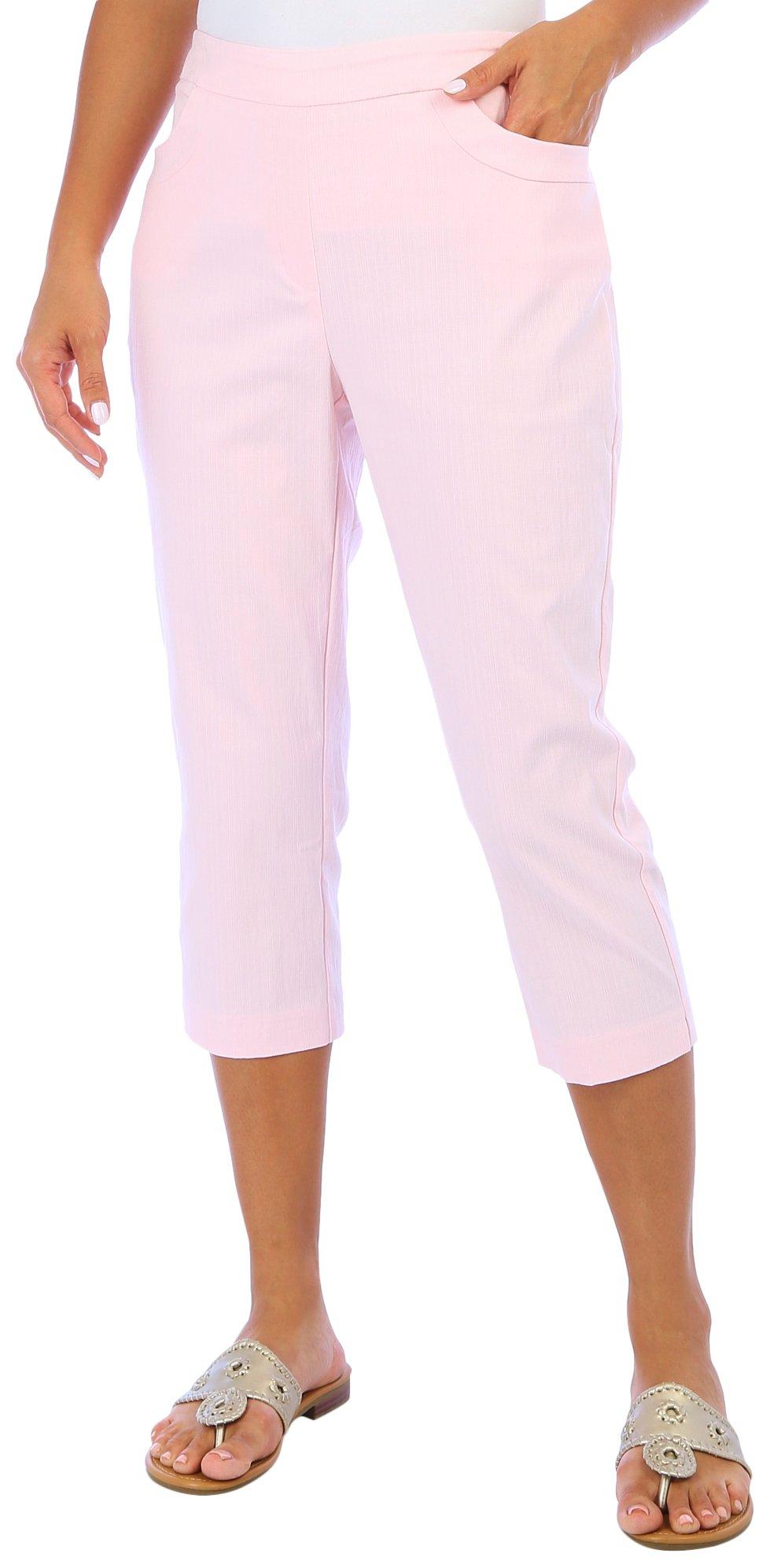 Womens 22 in. Solid Pocket Capris