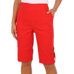 Womens 13 in. Solid Bermuda Shorts