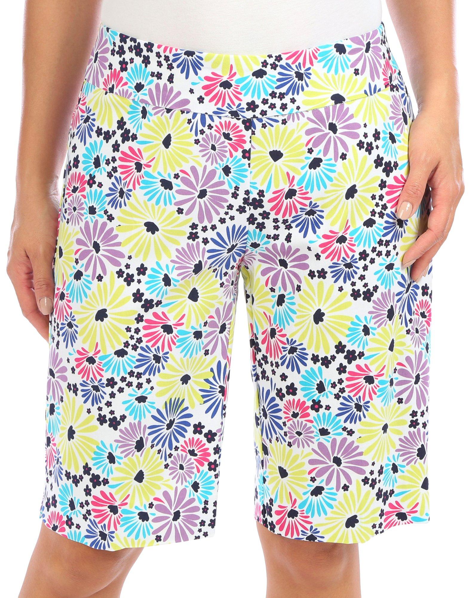 Juniper + Lime Womens Tropical Flower Shorts