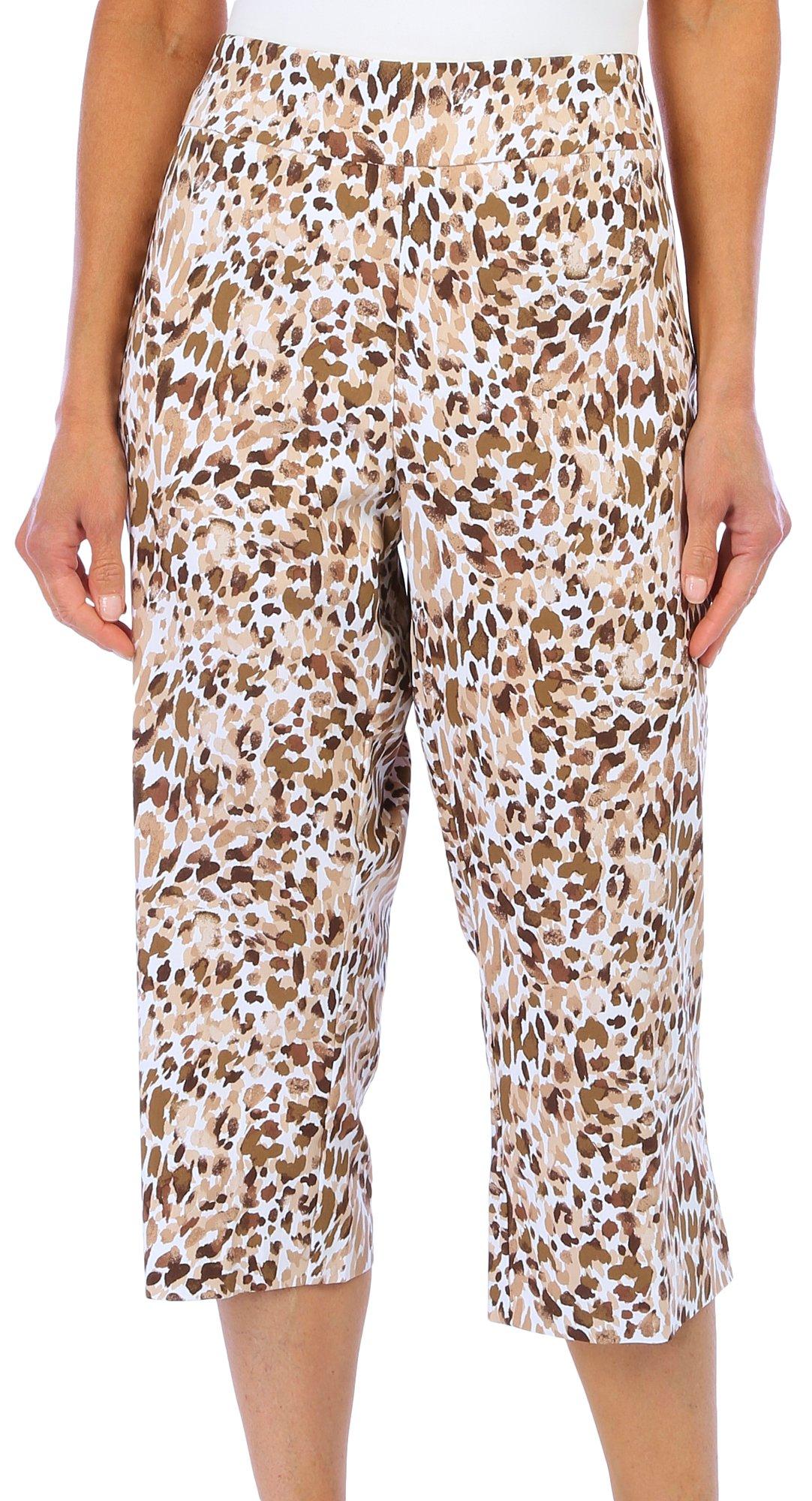 Womens 20 in. Print Pull-On Capris