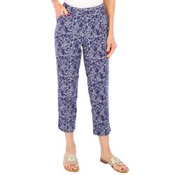 Womens Floral Print Pull-On 21 in. Capris
