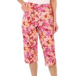 Counterparts Womens Print Pull-On 21 in. Embellished Capris