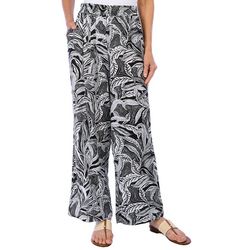 Sunny Leigh Womens Abstract Print Linen Pants