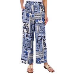 Sunny Leigh Womens Mixed Print Linen Pants