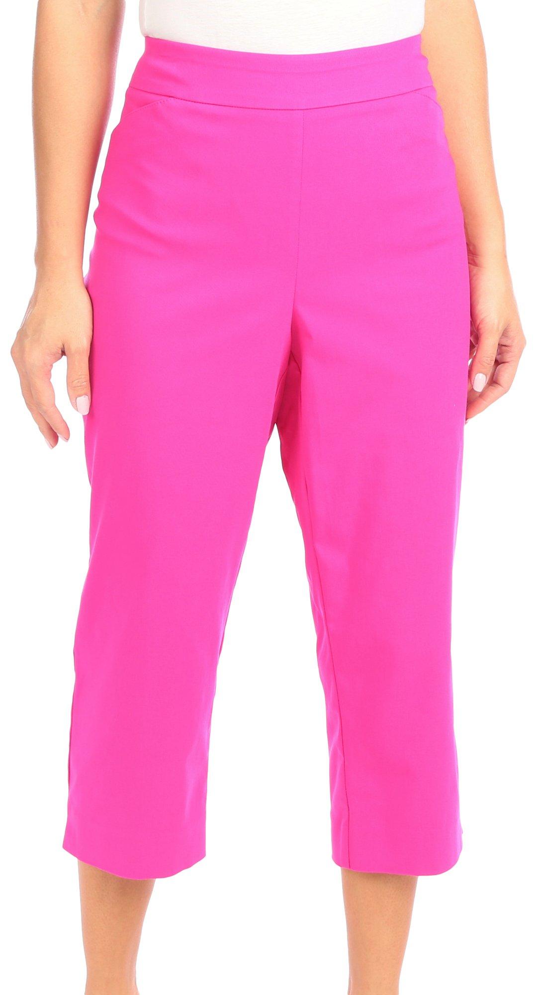 Womens 22 in. Bright Solid Capris