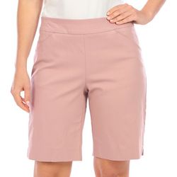 Attyre Womens Pull On Solid Bermuda Shorts