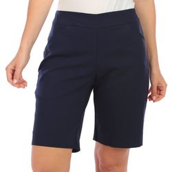 Attyre Womens Pull On Solid Color Bermuda Shorts