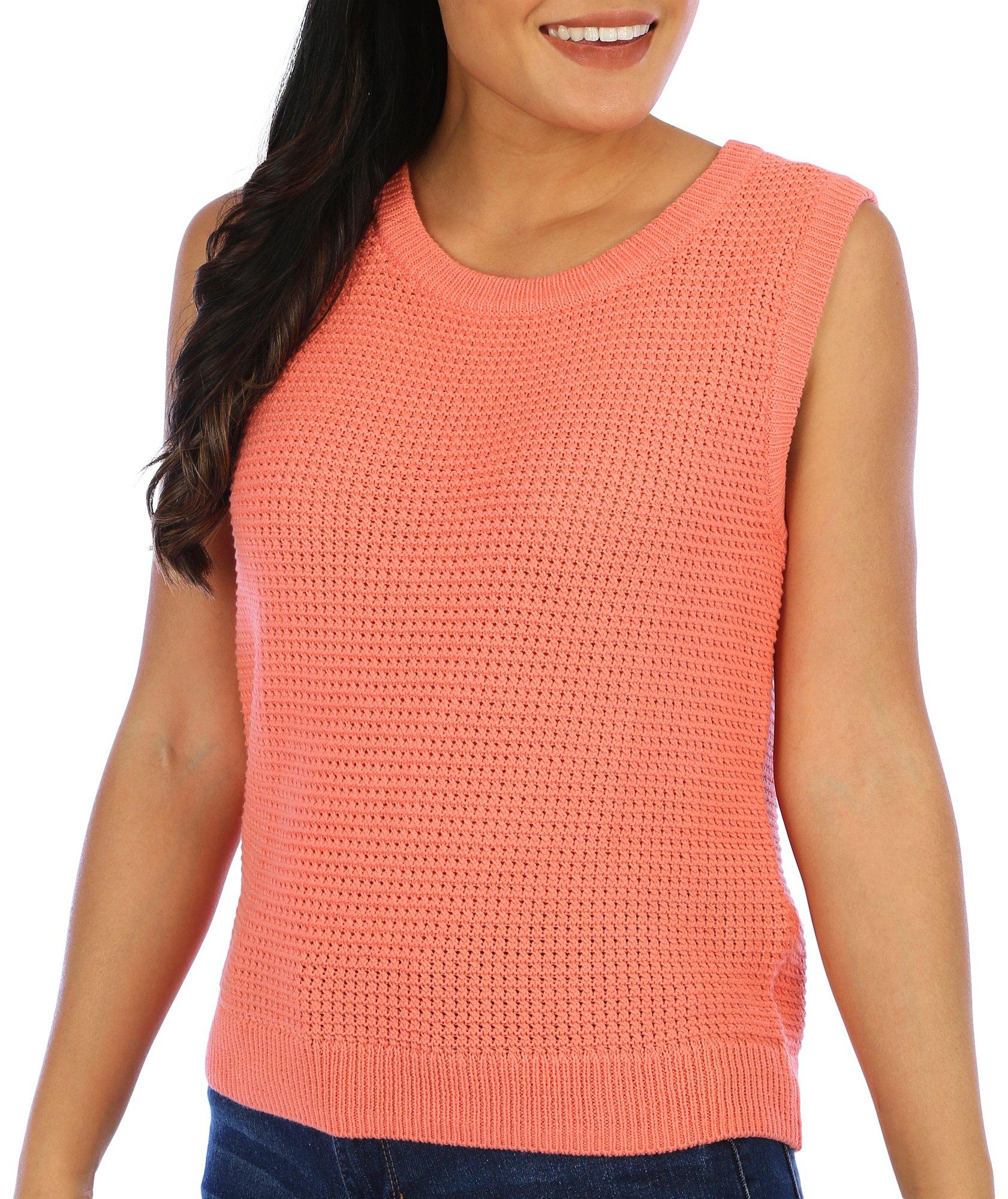 Womens Solid Knit Sweater Vest