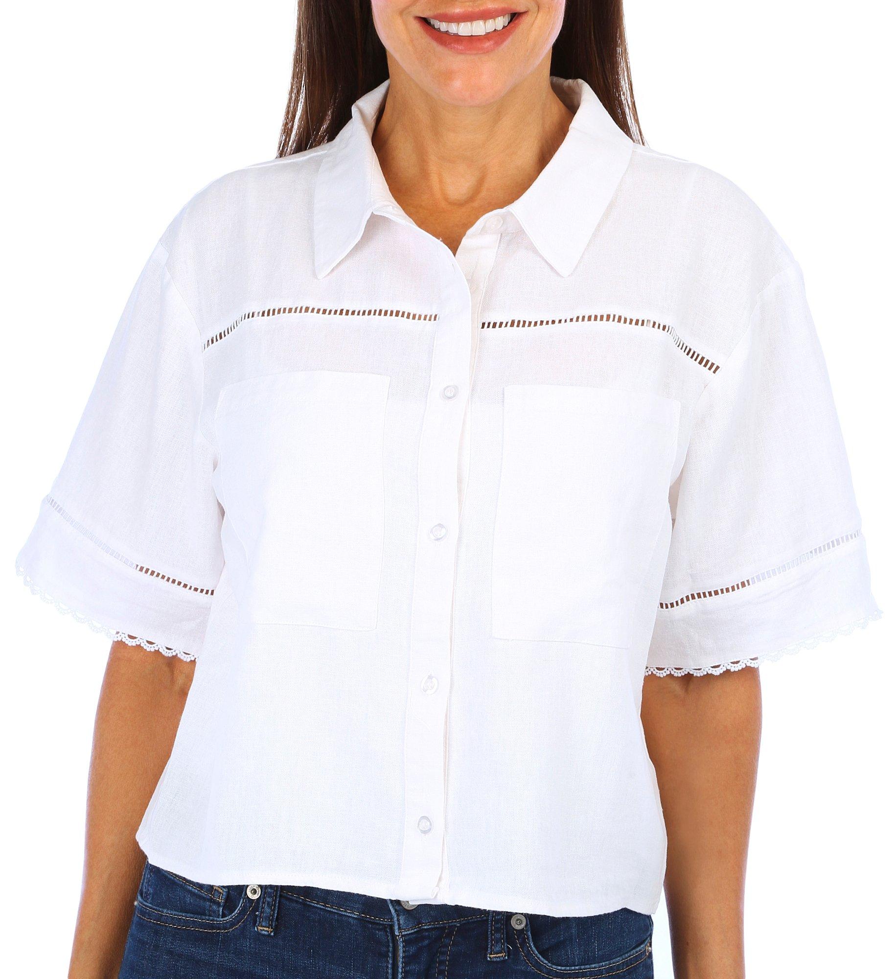 Womens Solid Collared Shirt