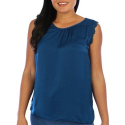 Blue Sol Womens Lace Scoop Neck Tank