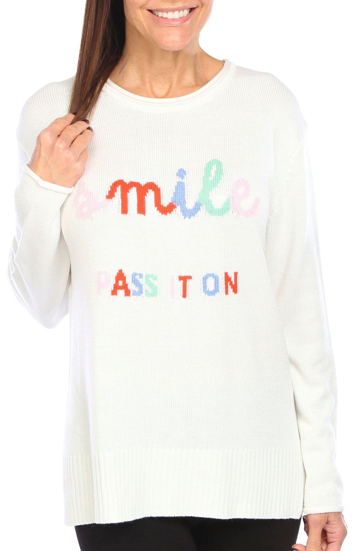 Womens Smile, Pass It On Long Sleeve Sweater