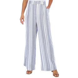 Womens Stripe Linen Tailored Trousers