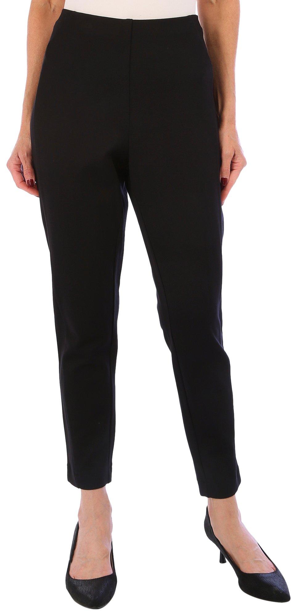 Blue Sol Womens 28 in. Solid Straight Leg Pintuck Pants