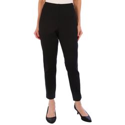 Blue Sol Womens 28 in. Solid Straight Leg Pintuck Pants