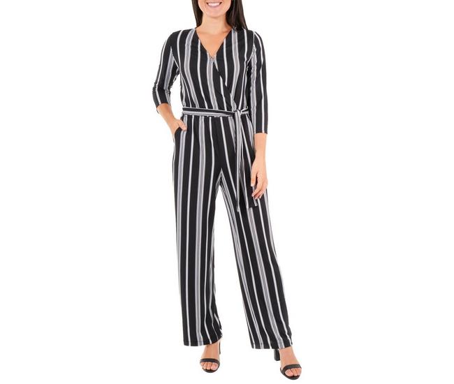Coastal Living Black and White Striped Two-Piece Jumpsuit